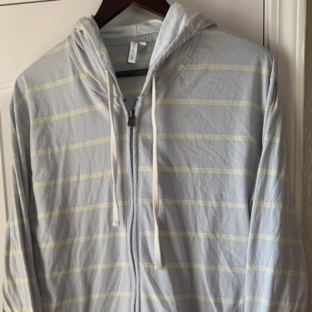 Kirra Cotton Lightweight striped Zip up Hoodie - Size XL